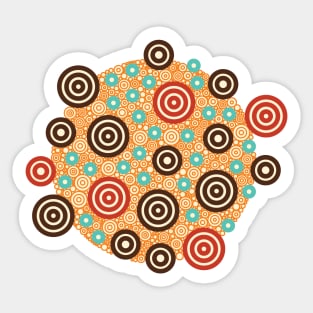 Aztec Warrior Pattern Burst v3 Circle Design Sticker